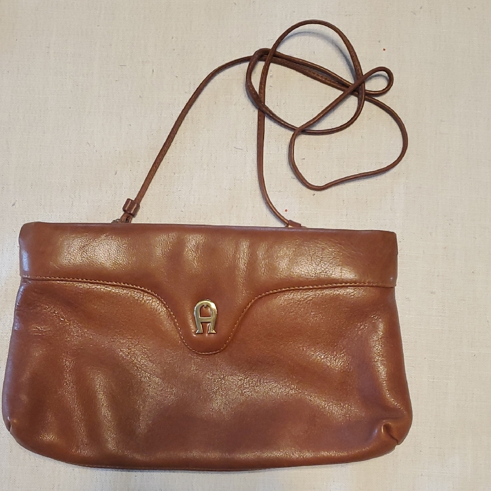 Etienne Aigner Tan Leather Crossbody Bag